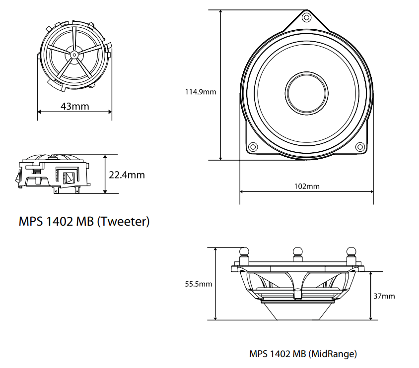MPS 1402C MB Dimension