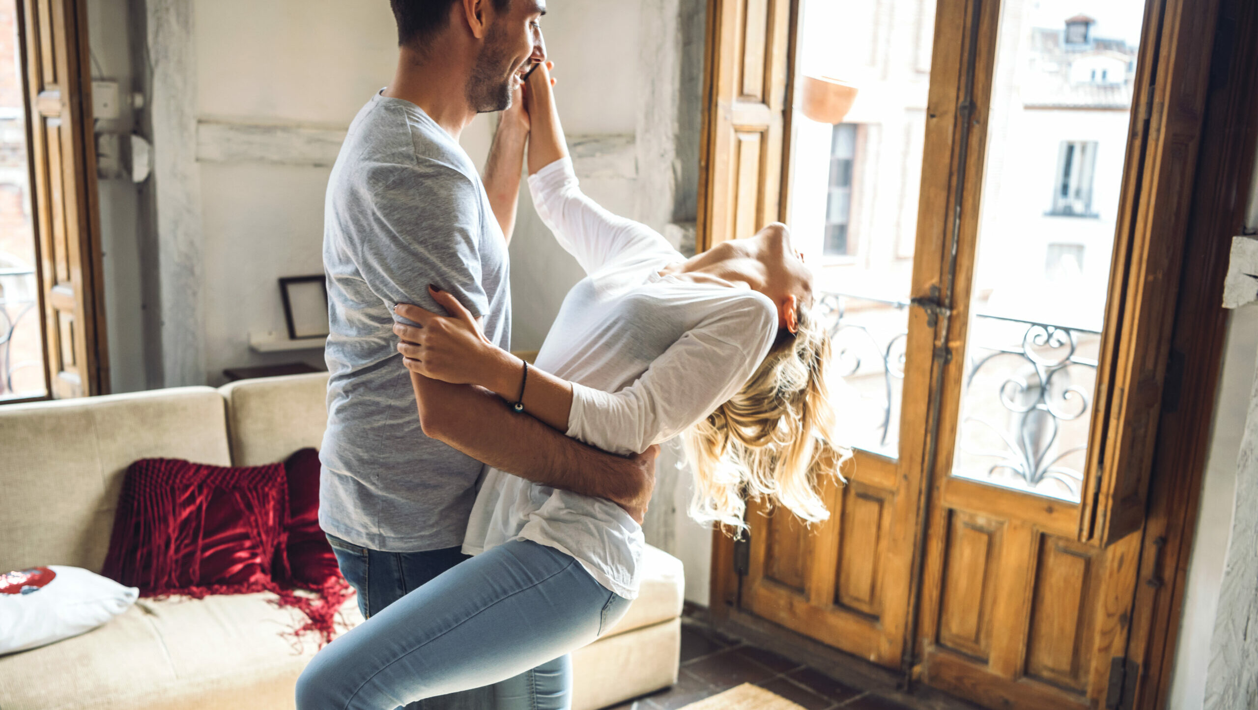 Beautiful young couple dancing