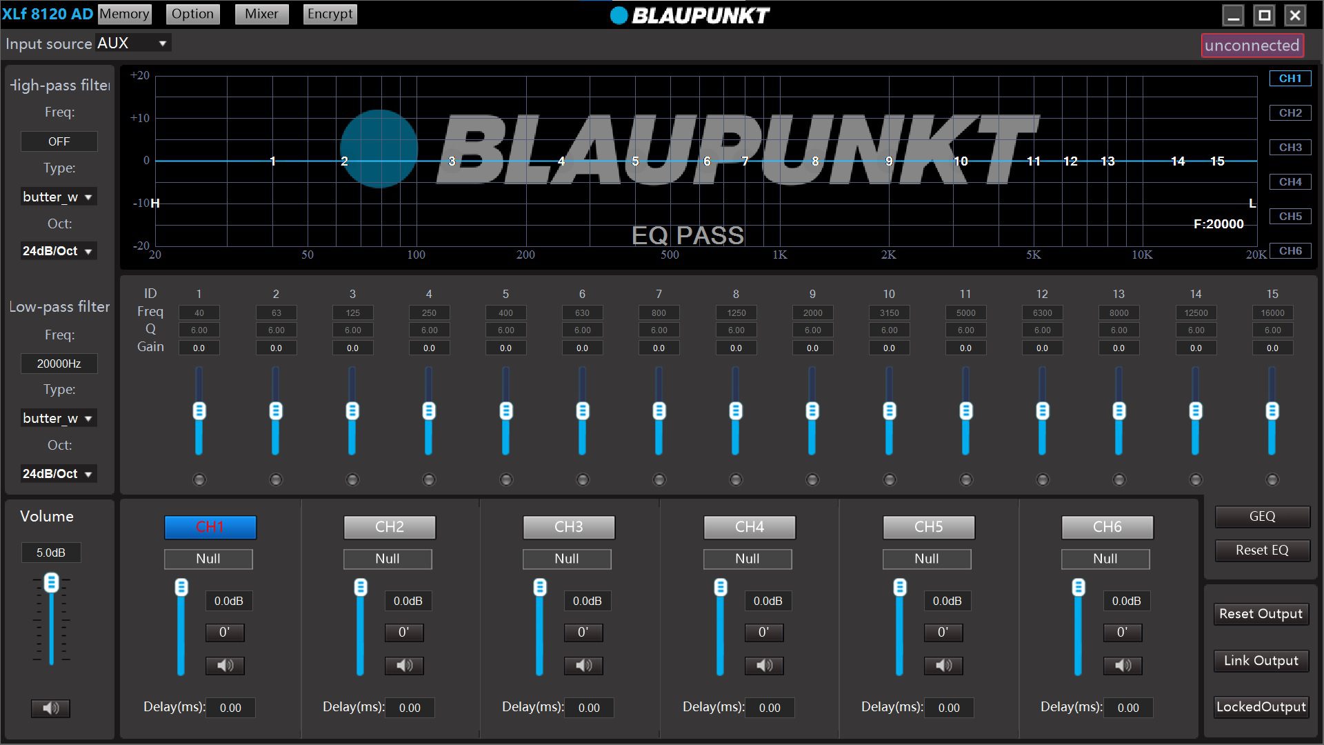Blaupunkt Velocity Power Active Subwoofer With DSP XLf 8120 AD