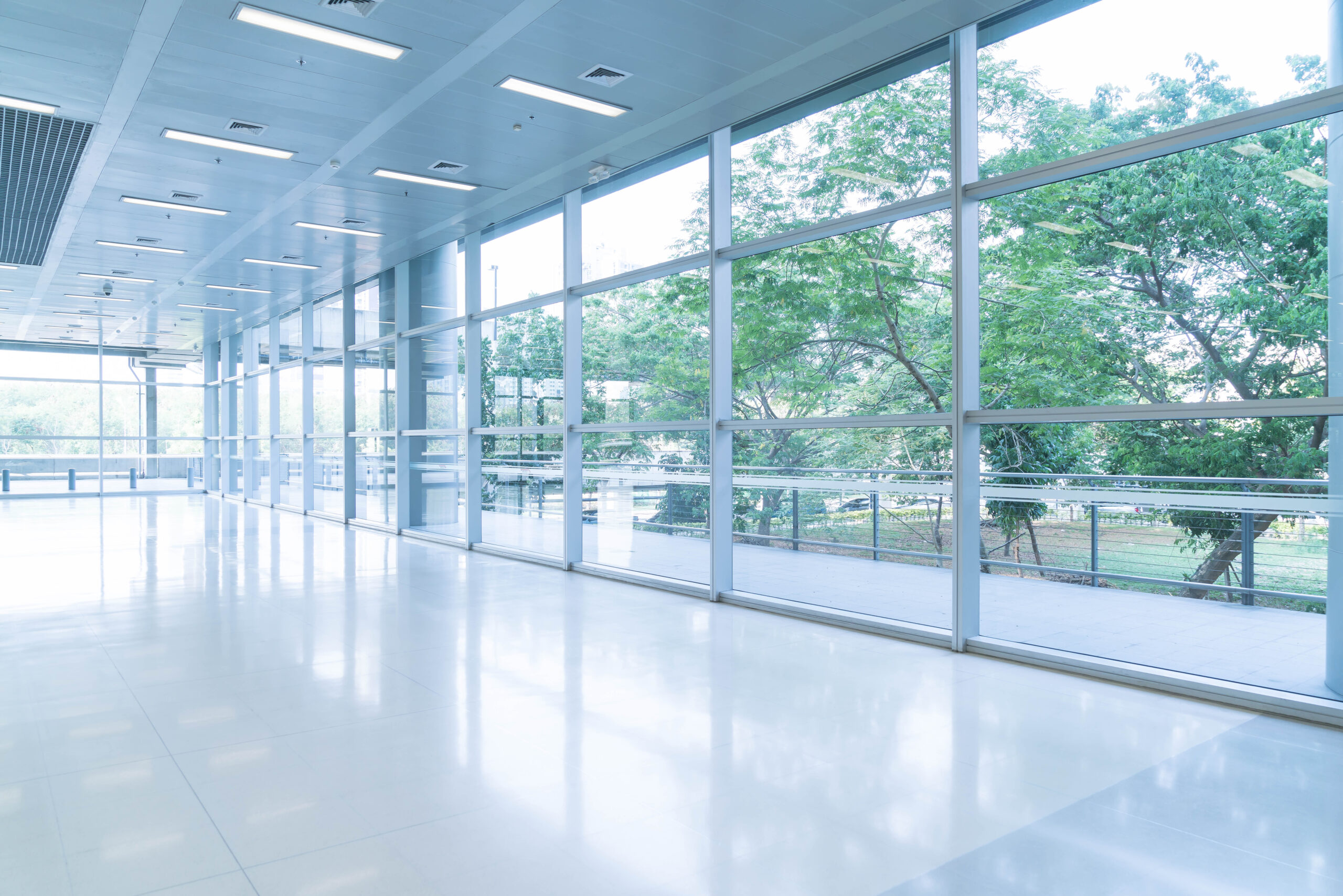 Blurred abstract background interior view looking out toward to