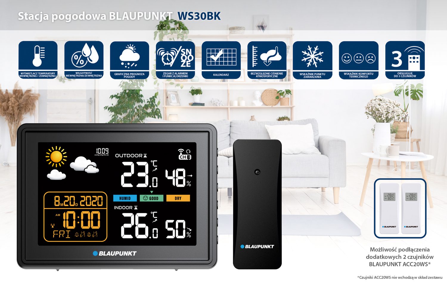 Blaupunkt Stacja Pogodowa WS30BK 3