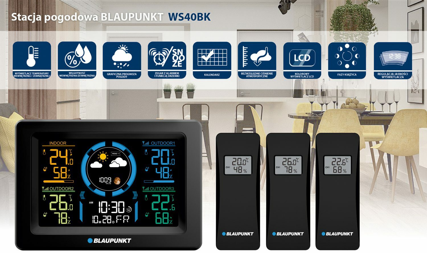 Blaupunkt Stacja Pogodowa WS40BK 3