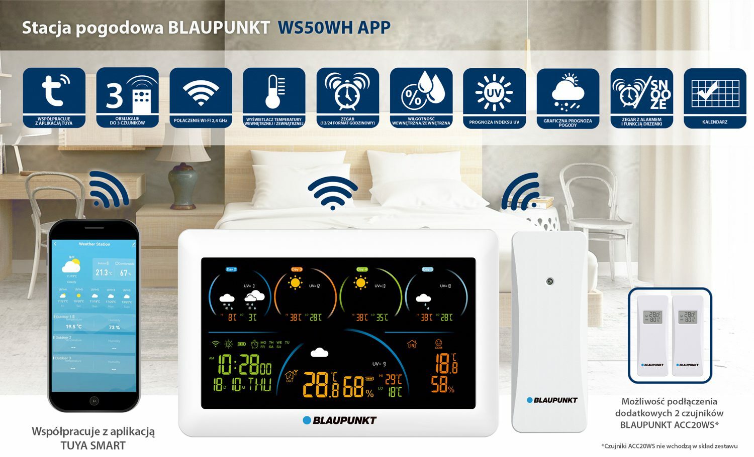 Blaupunkt Stacja Pogodowa WS50WH APP 4