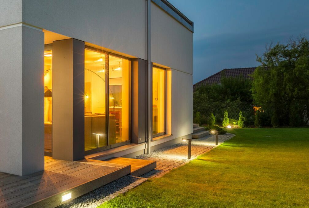 New house at night