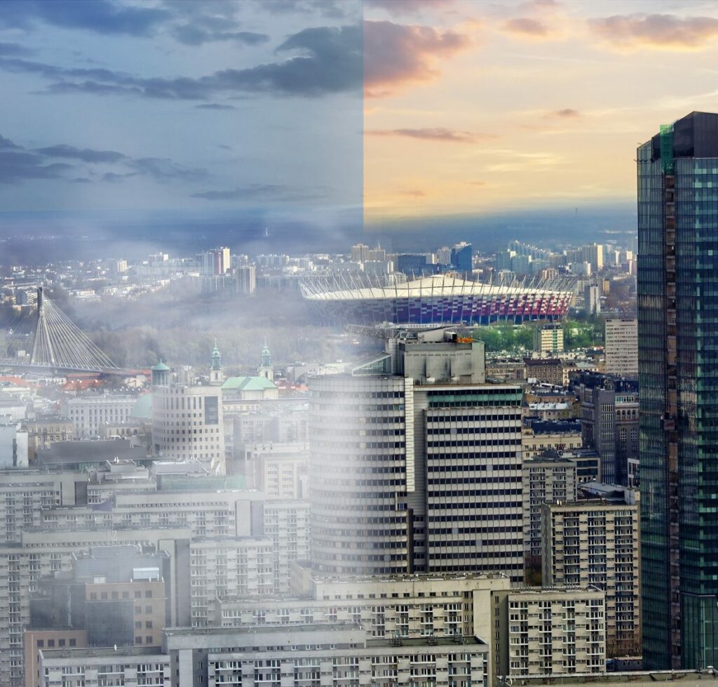 Purification of the city from polluting – Warsaw smog